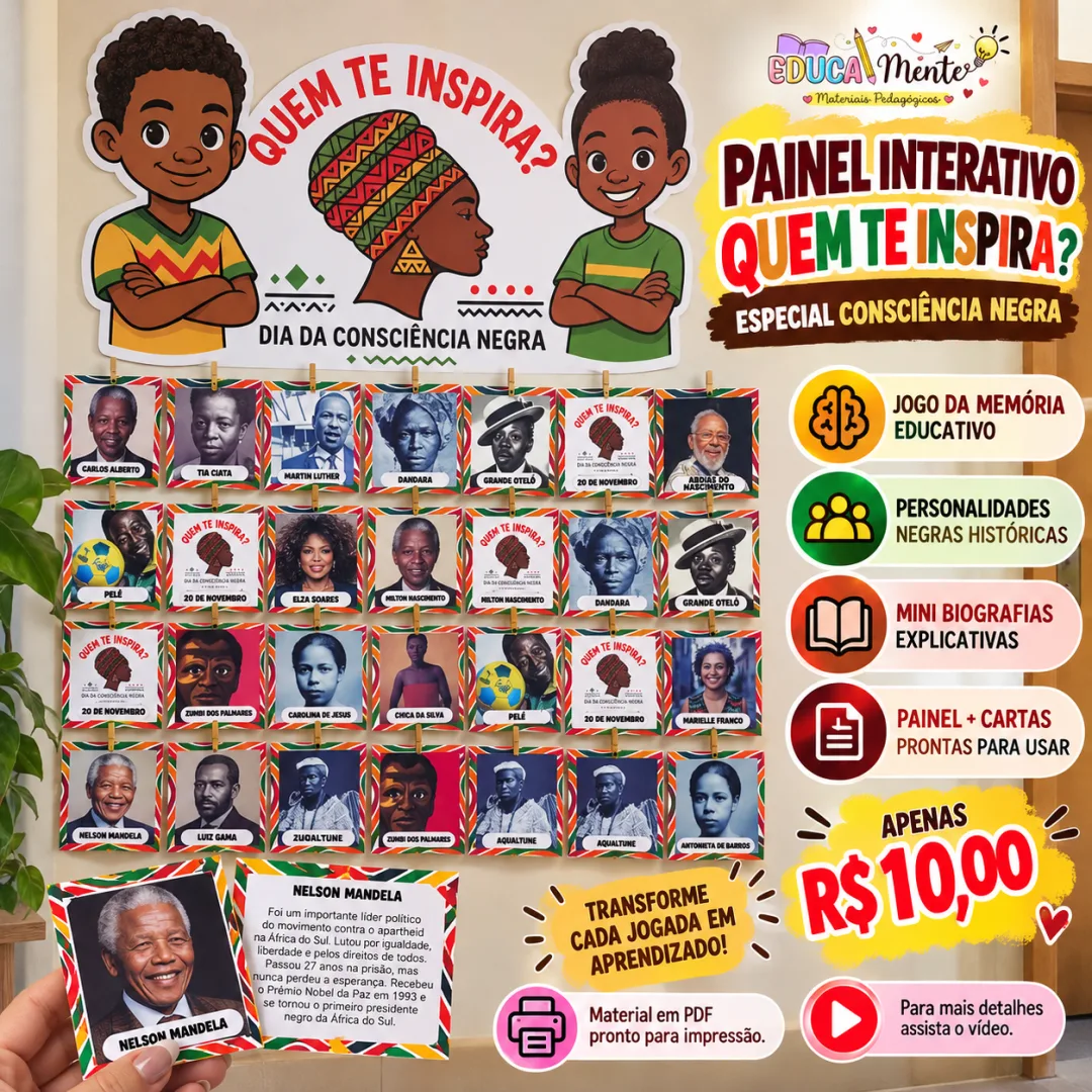 🤎🧡 PAINEL INTERATIVO "Quem te Inspira?" | Consciência Negra 🧡🤎