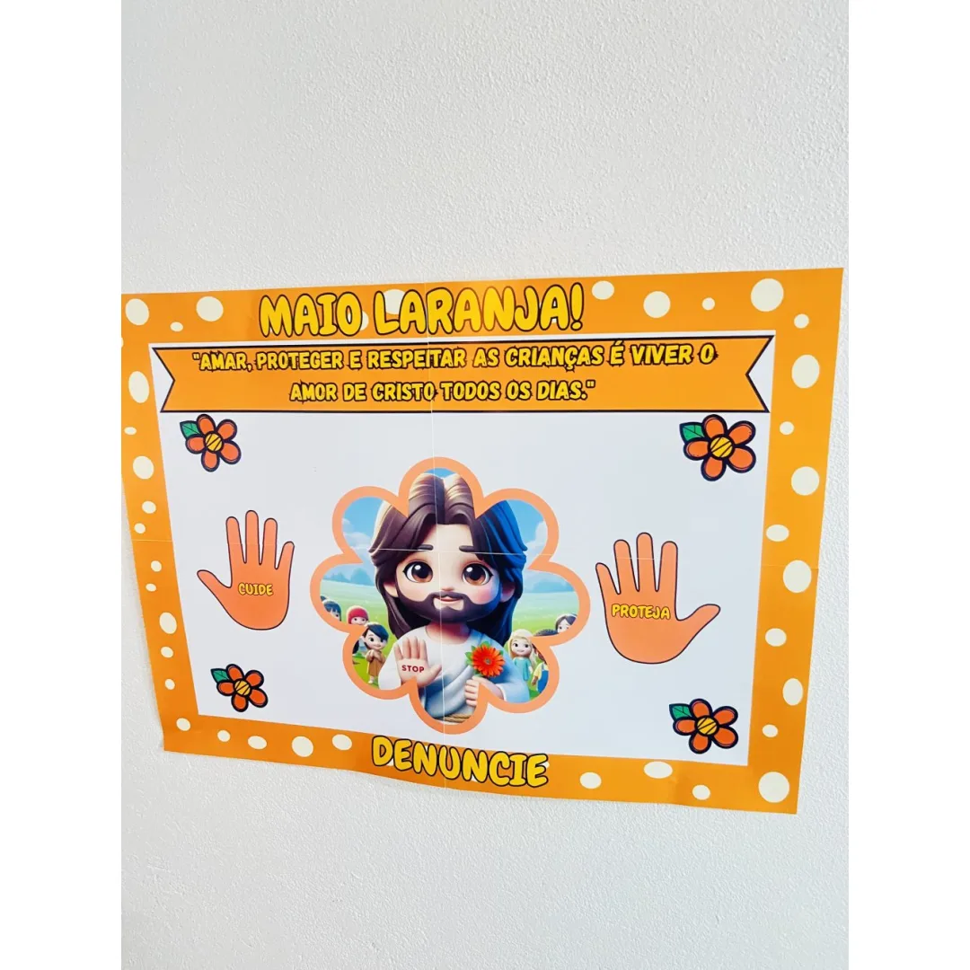 Painel Maio Laranja Cristão — Pronto para Imprimir