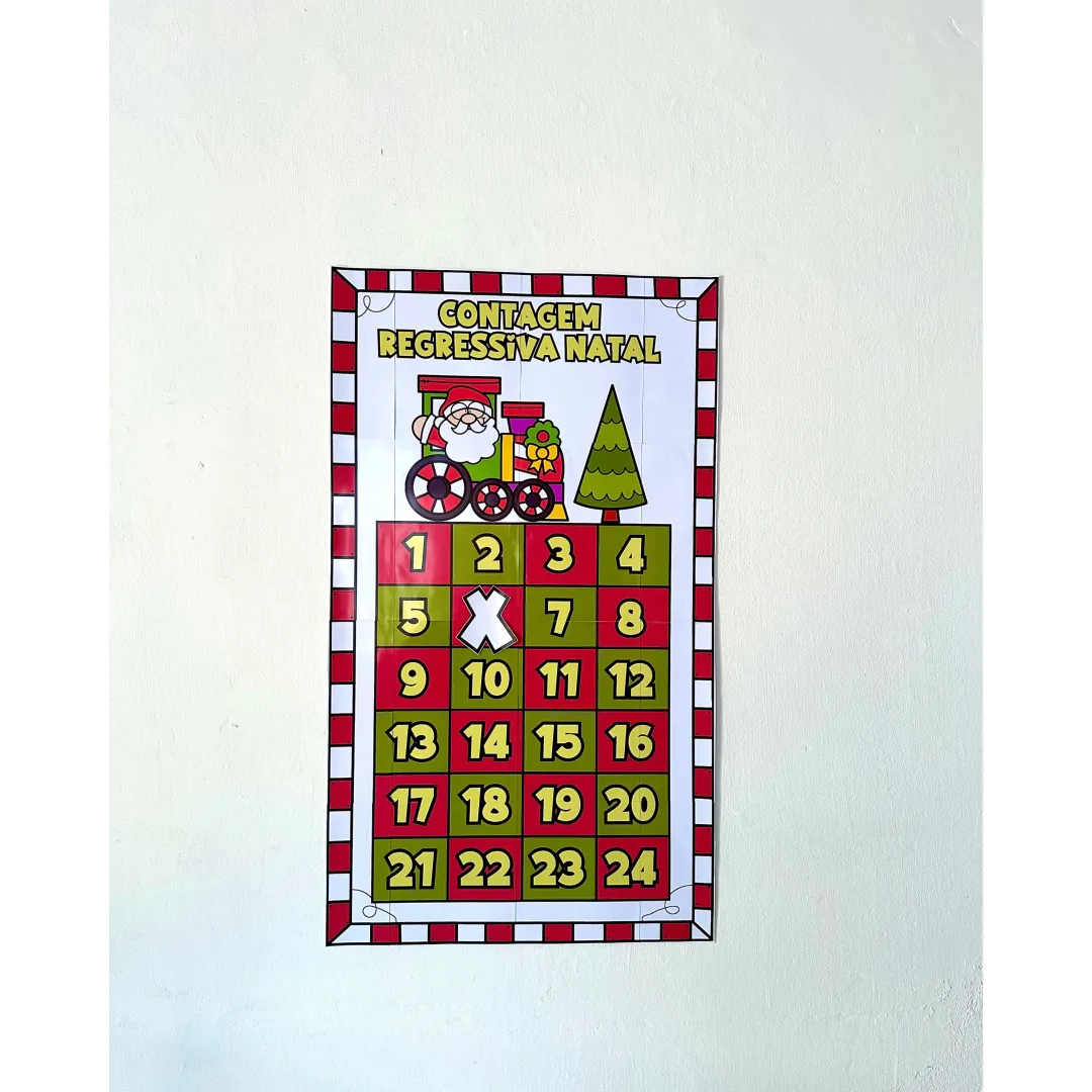 Painel Natalino para Imprimir – Contagem Regressiva de Natal