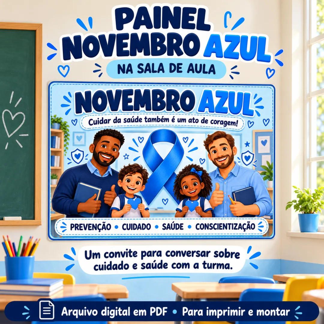 Painel Novembro Azul PDF - Ed. Infantil ao 5º ano