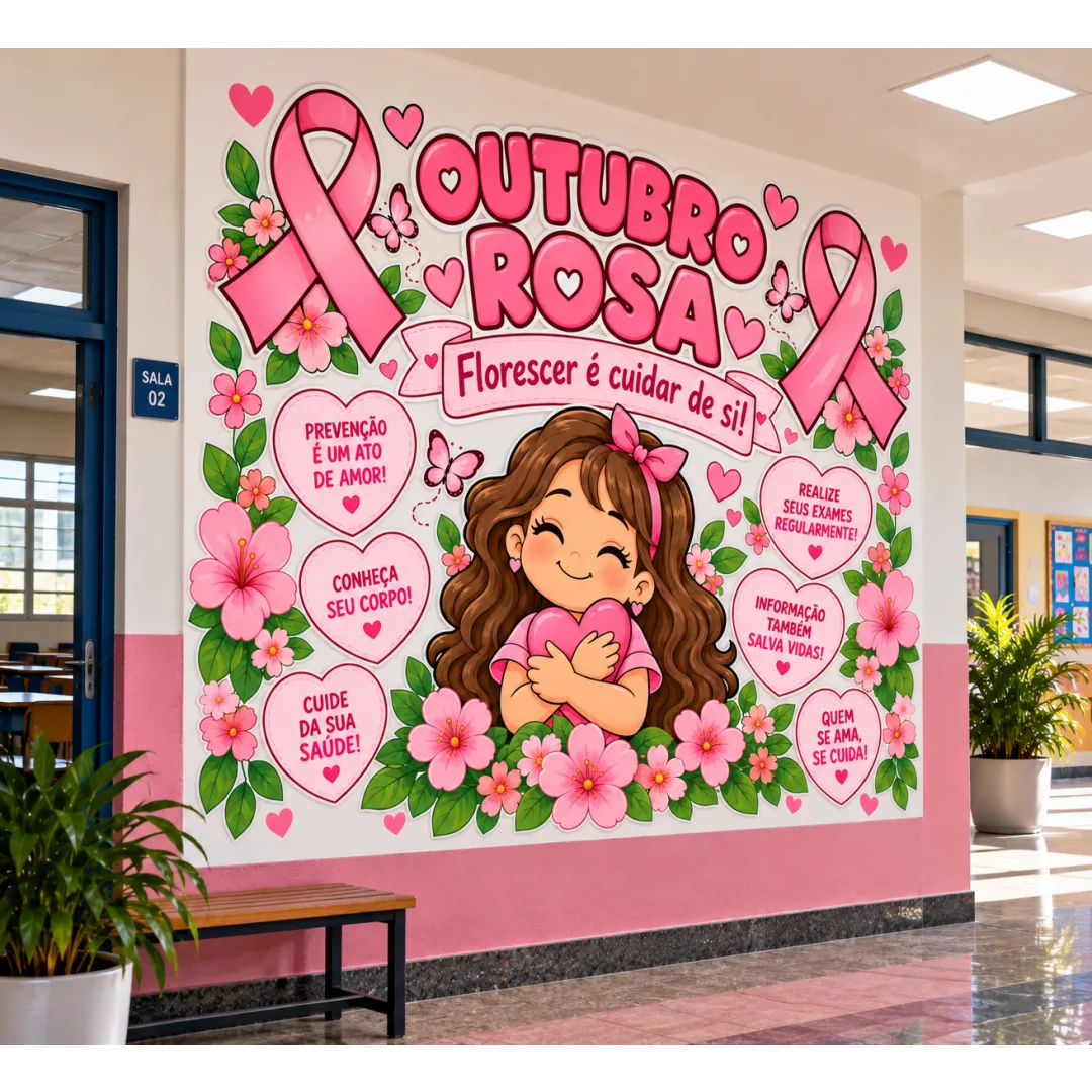 Painel Outubro Rosa - Ed Infantil/Ens Fundamental e médio - PDF 