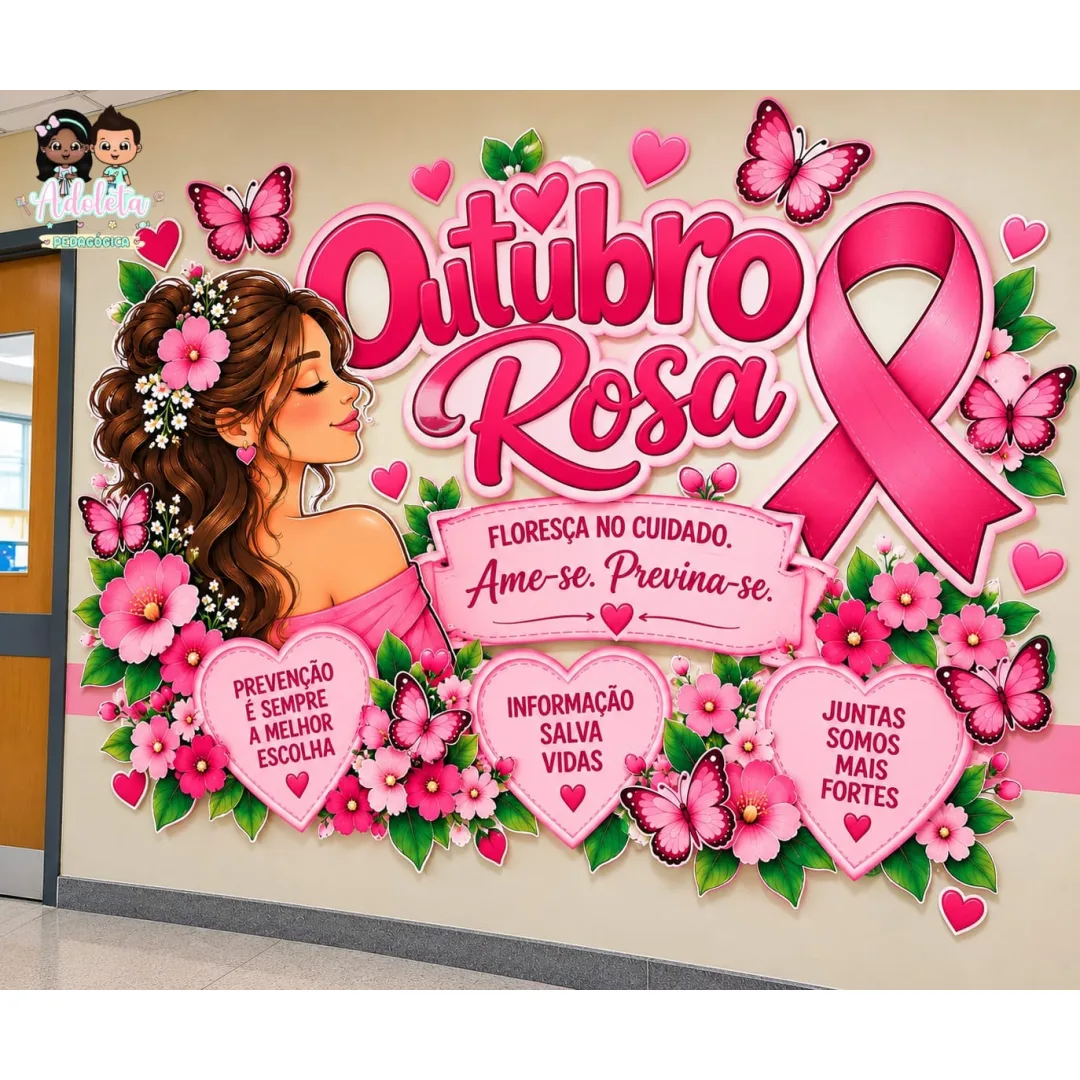 Painel Outubro Rosa-Floresça