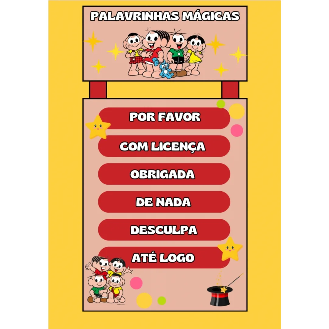 PAINEL PALAVRINHAS MÁGICAS: TURMA DA MÔNICA