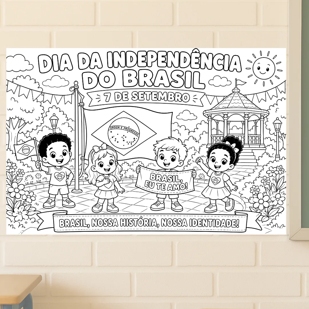 Painel para Colorir 7 de Setembro: Dia da Independência do Brasil