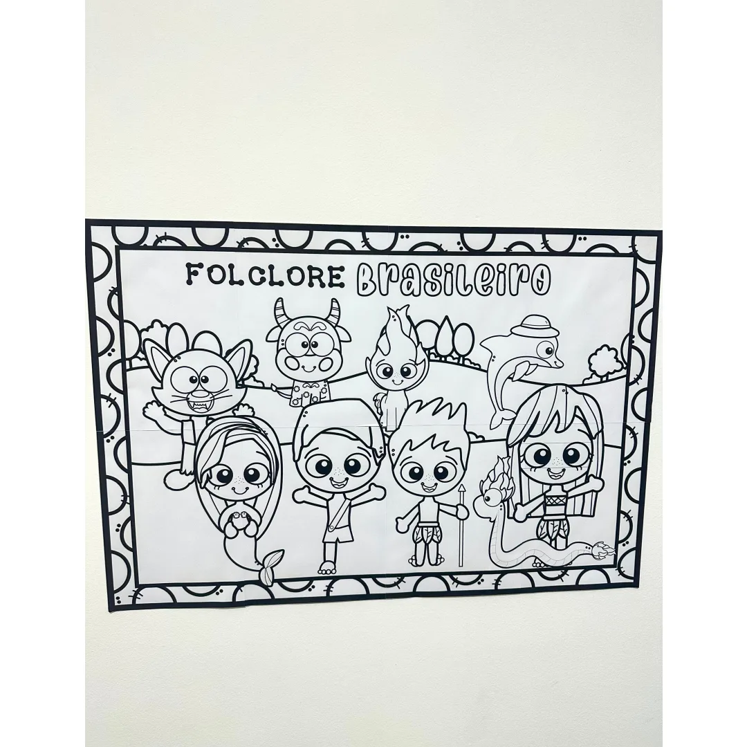 Painel para pintura coletiva: Folclore Brasileiro