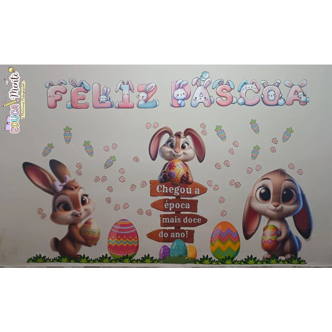 Painel Páscoa + Coroa Coelhinhos