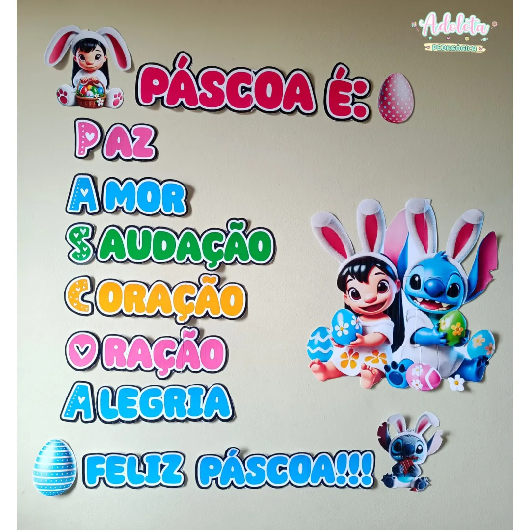 Painel Páscoa Stitch