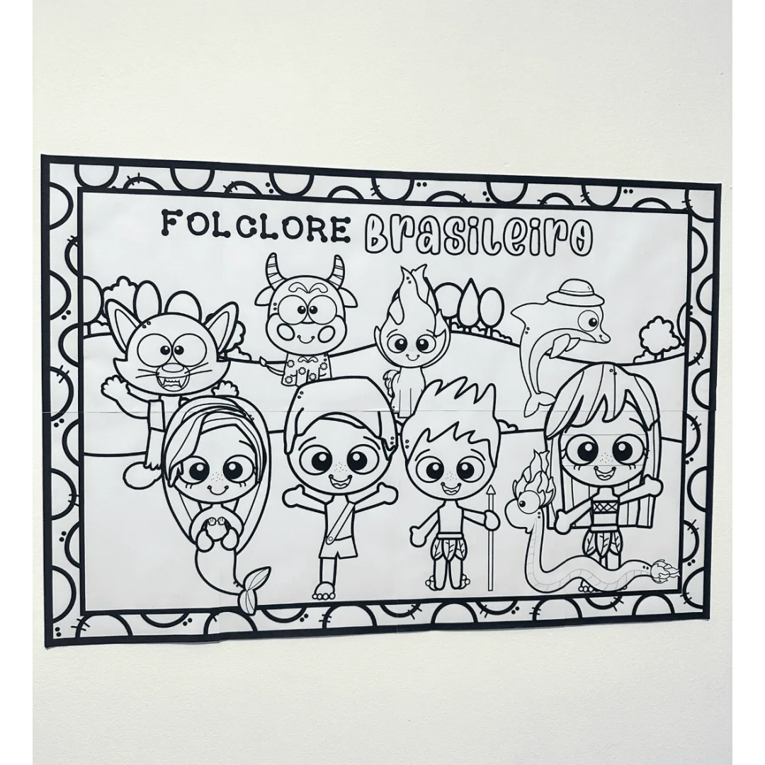 Painel Pintura Coletiva - Folclore | Arquivo em PDF