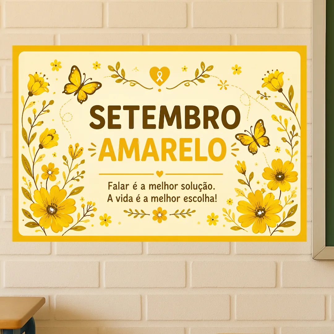 Painel Setembro Amarelo – em 2 Tamanhos (8 e 18 Folhas A4)
