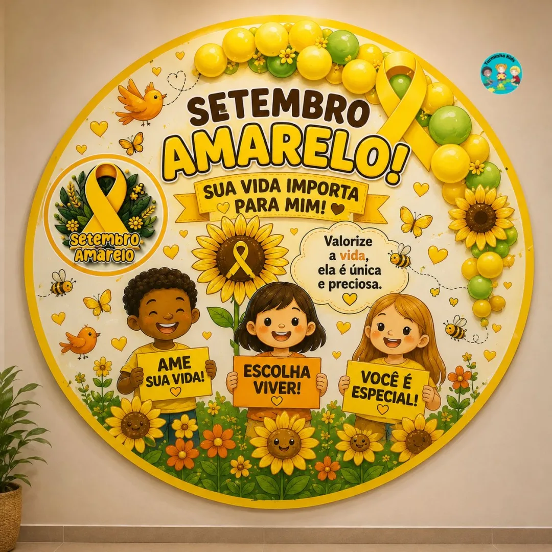 💛🌻 PAINEL SETEMBRO AMARELO 🌻💛  Um painel lindo e acolhedor para trabalhar o Setembro Amarelo na escola, levando para