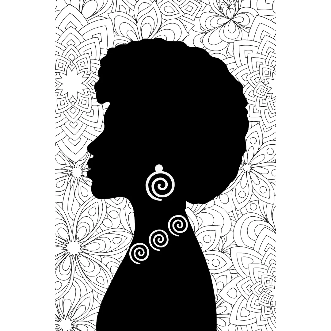 Painel sobre A Consciência negra Silhueta Africana fundo preto