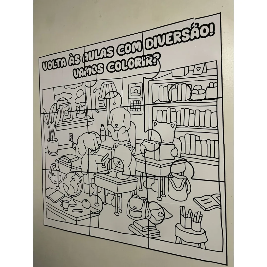 PAINEL VOLTA ÀS AULAS: QUEBRA-CABEÇA GIGANTE PARA COLORIR BOBBIE GOODS