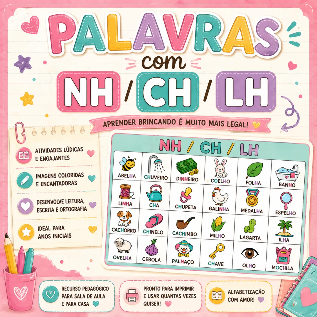 PALAVRAS COM NH, CH e LH
