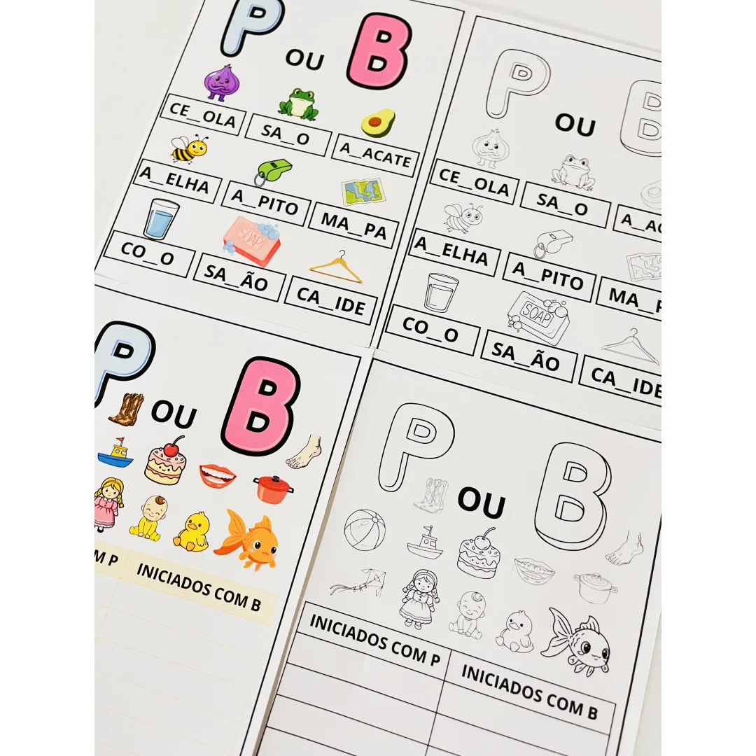 PALAVRAS COM P OU B — aprender brincando fica muito mais divertido!
