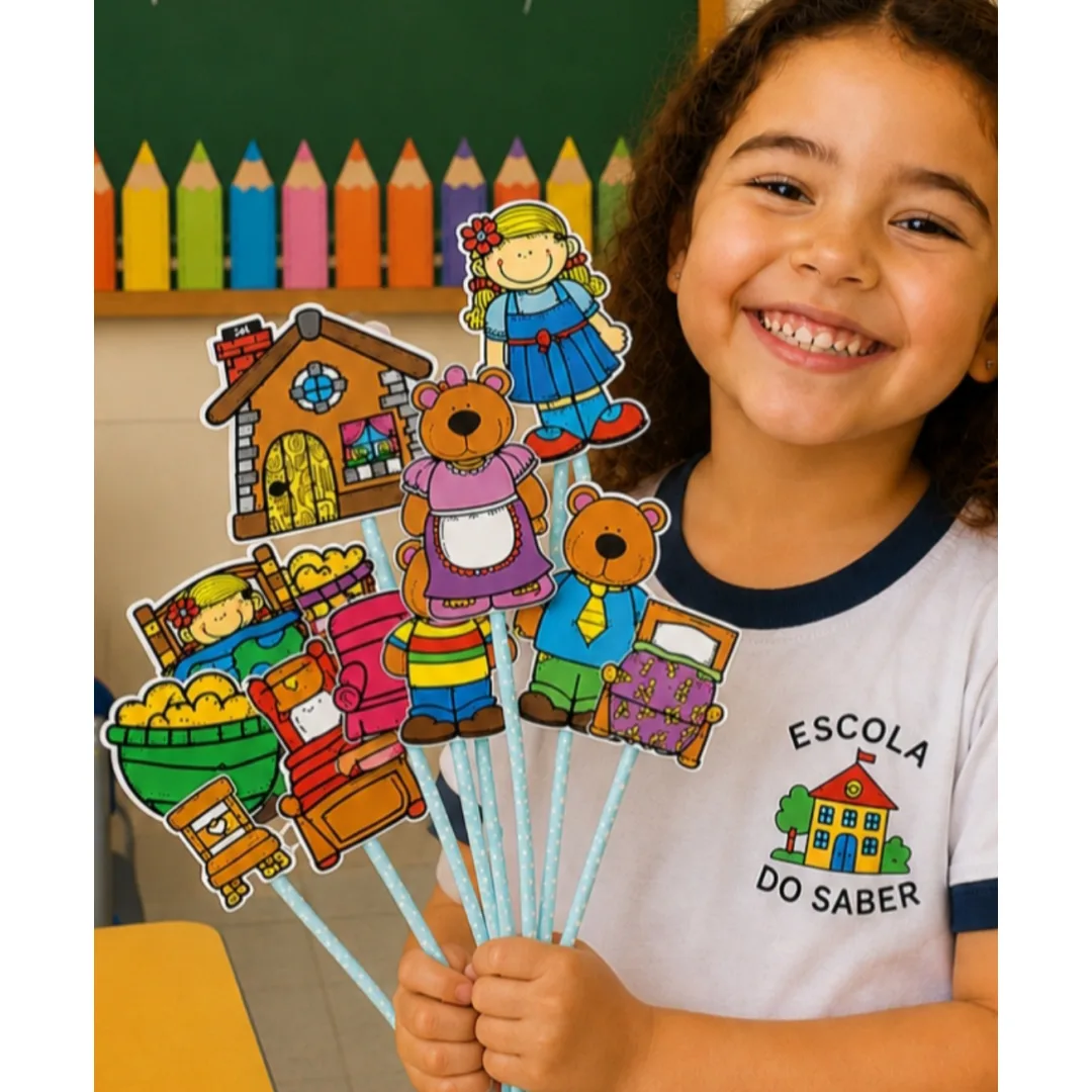 Palitoches História Cachinhos Dourados Pdf Ed Infantil