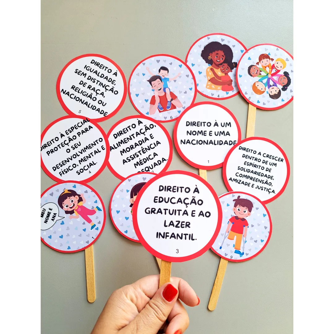 Palitoches "Os 10 direitos das Crianças"