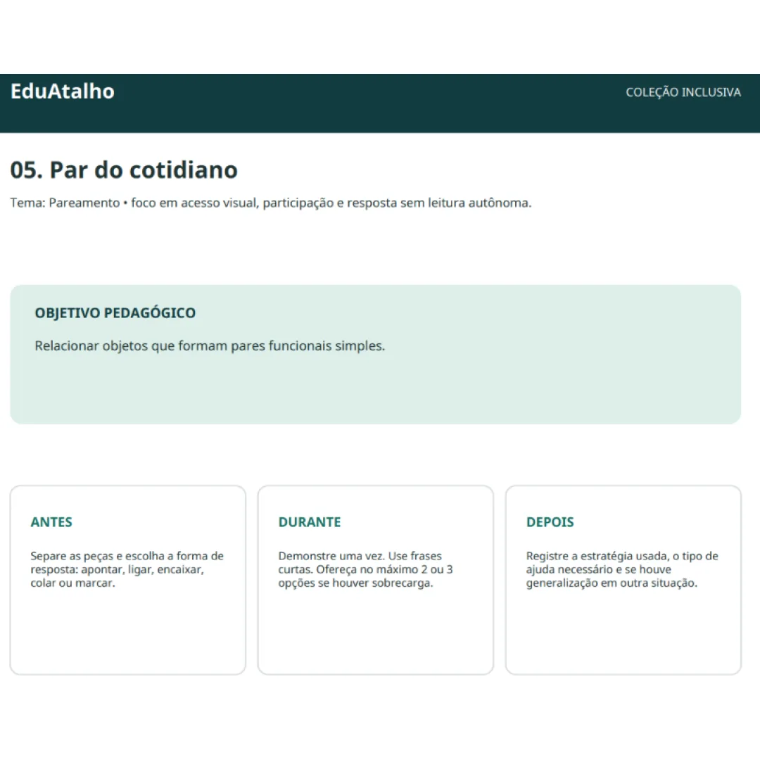 Par do Cotidiano – Associação Visual com Peças de Apoio em PDF