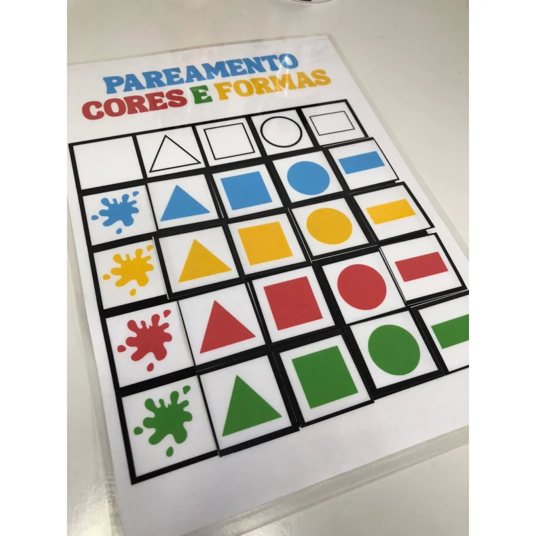 Pareamento Cores e Formas — Pronto para Imprimir