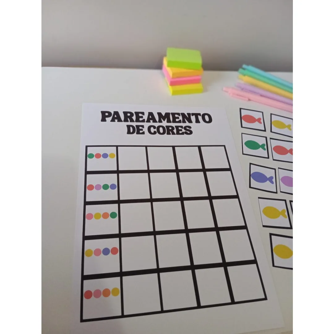 Pareamento de Cores Peixe — Pronto para Imprimir