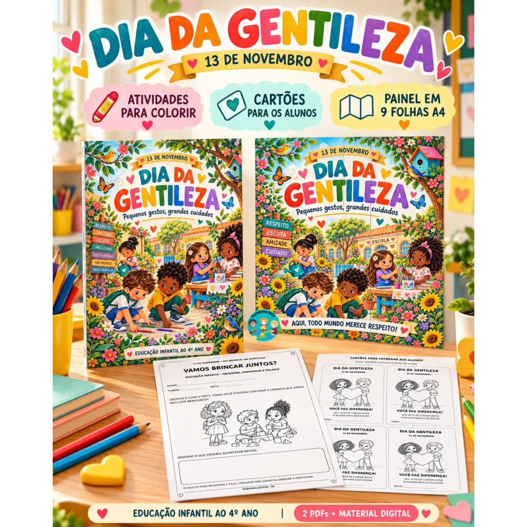 Pequenos gestos, grandes cuidados! 💰7,00 Trabalhe a gentileza com sua turma por meio de propostas que convidam as crian