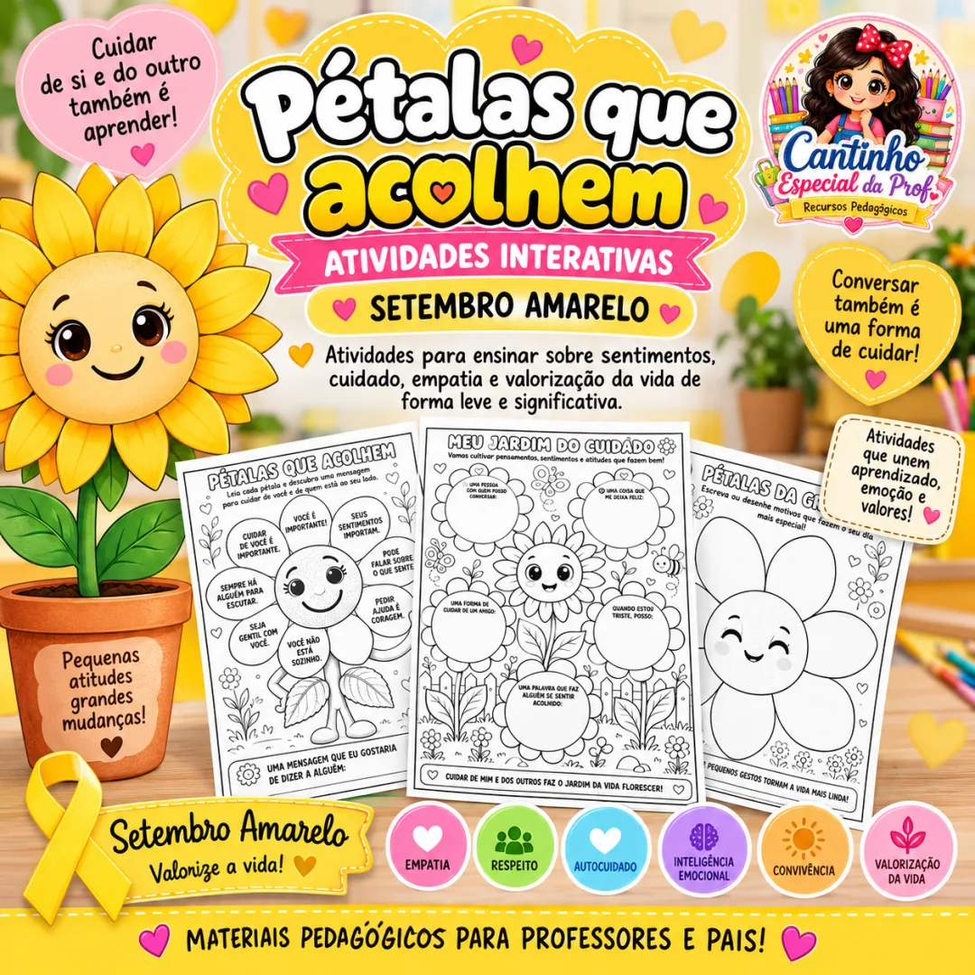 Pétalas Que Acolhem - Setembro Amarelo - 1º a 3º Ano - Pdf