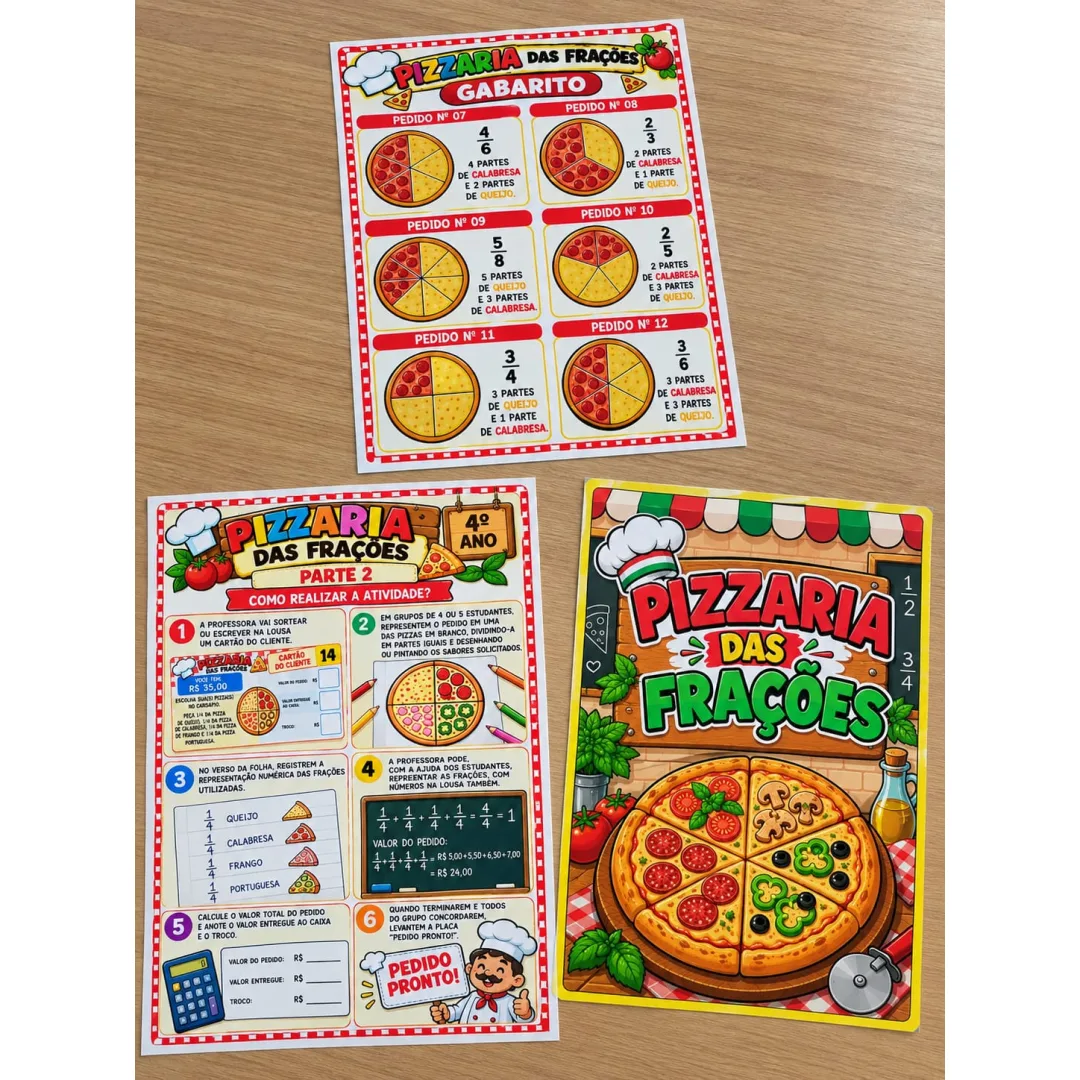 🍕🍕 PIZZARIA DAS FRAÇÕES – 4º ANO 🍕🍕 🛒7,99 QUE TAL TRANSFORMAR O ESTUDO DAS FRAÇÕES EM UMA EXPERIÊNCIA DIVERTIDA, PR