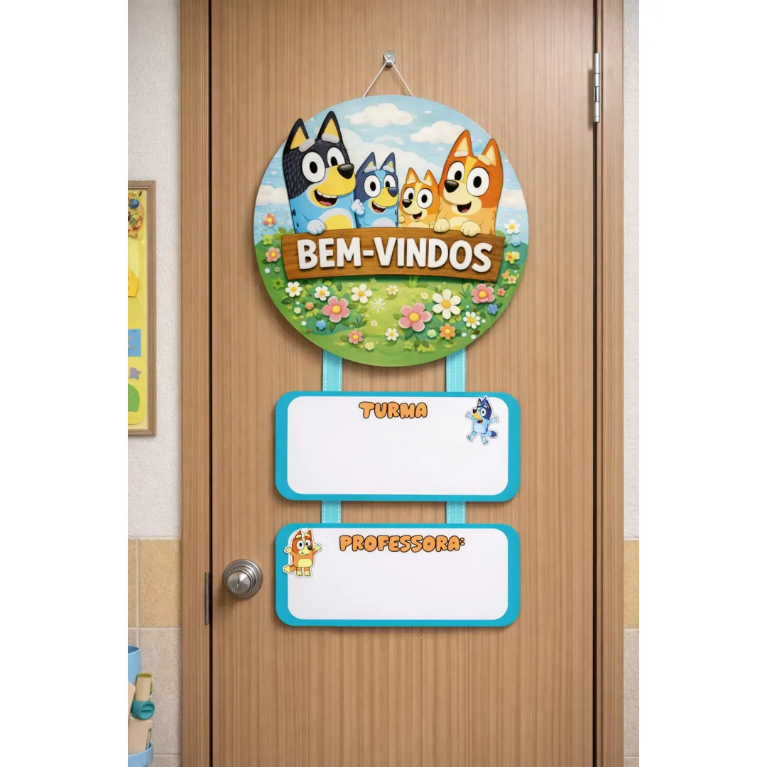 PLACA PARA PORTA BEM-VINDOS: BLUEY