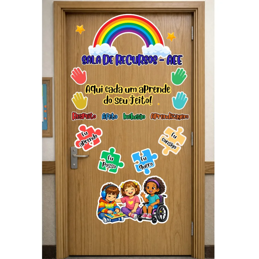 PLACA PARA PORTA BEM-VINDOS SALA DE RECURSO / PLACA PARA PORTA BEM-VINDOS PARA SALA AEE