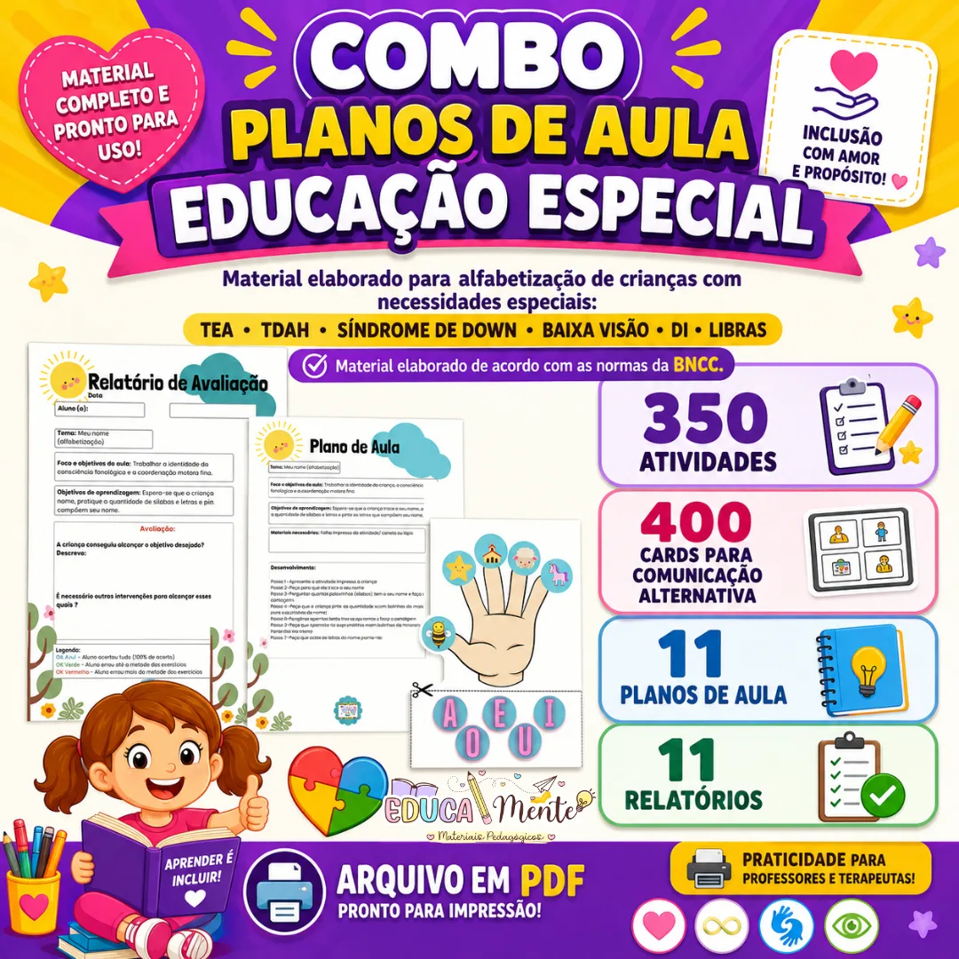 ⭐PLANO DE AULA COM RELATÓRIOS EDUCAÇÃO ESPECIAL + ATIVIDADES⭐BONUS🎁