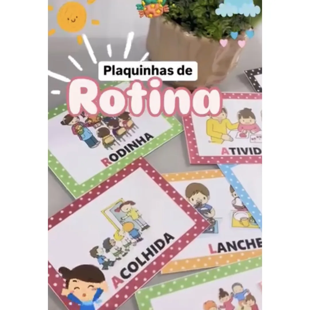 Plaquinhas de Rotina para Educação Infantil 