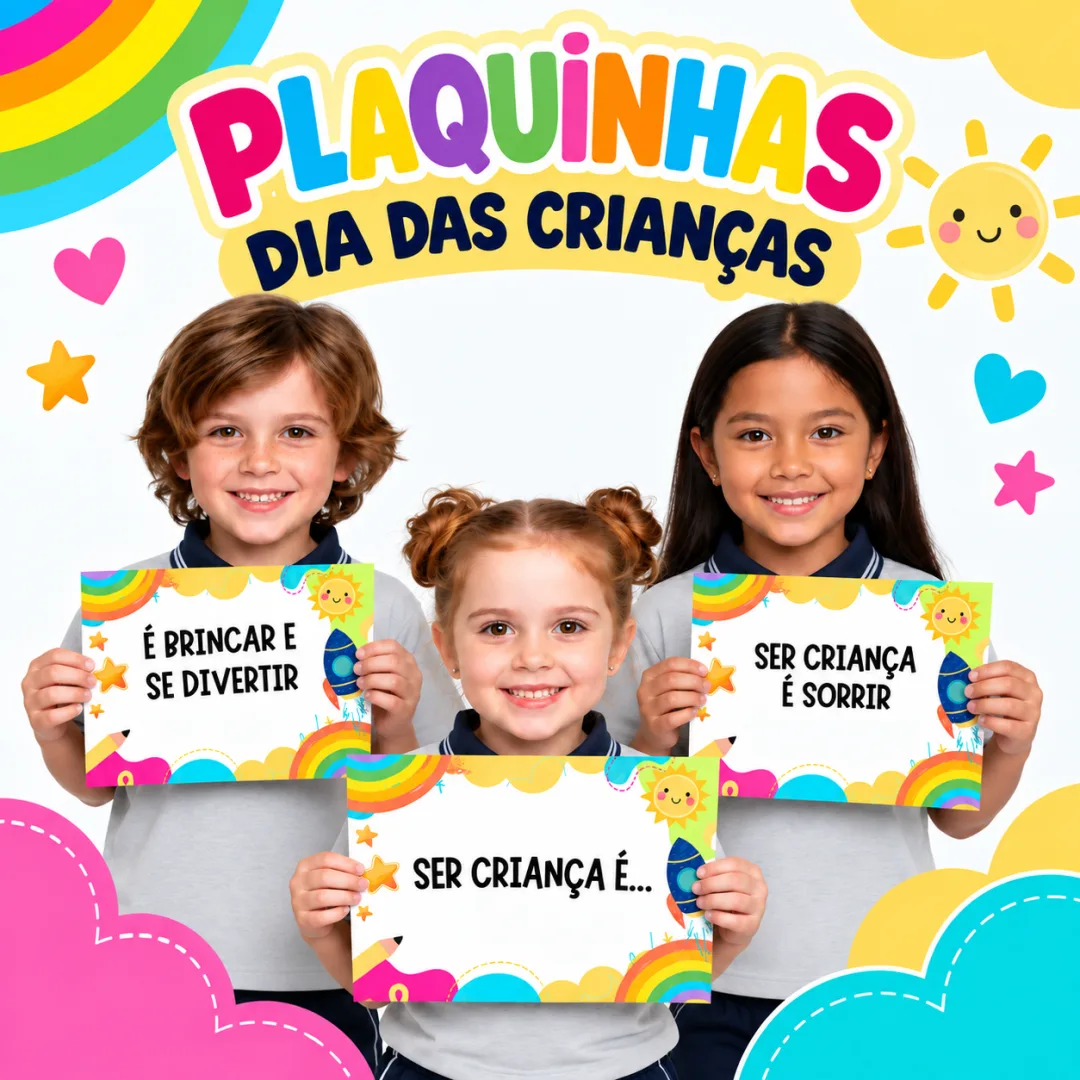 Plaquinhas Dia das Crianças - Ser Criança é...