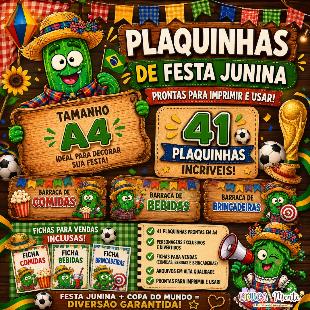 🌽 PLAQUINHAS PARA FESTA JUNINA + FICHAS DE VENDA JUNINA 🇧🇷⚽
