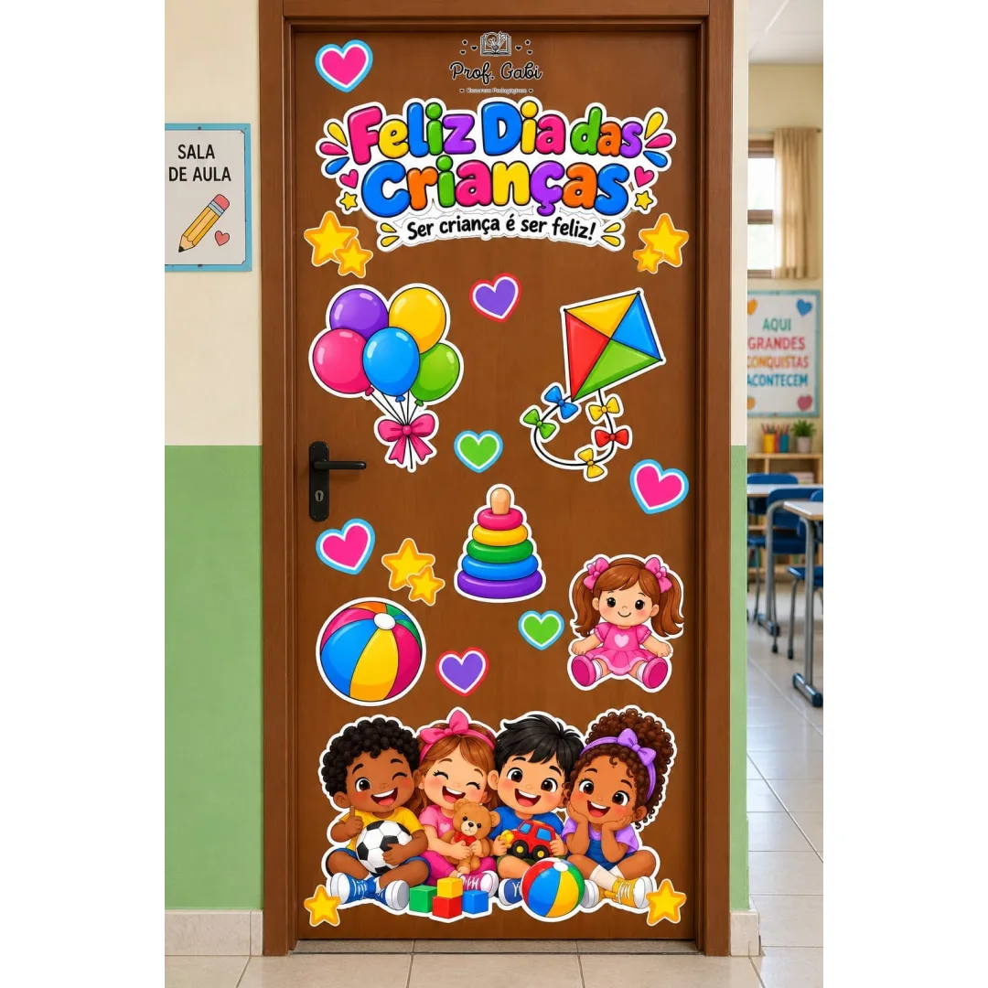 Porta Dia das Crianças — Ser Criança É Ser Feliz! em PDF