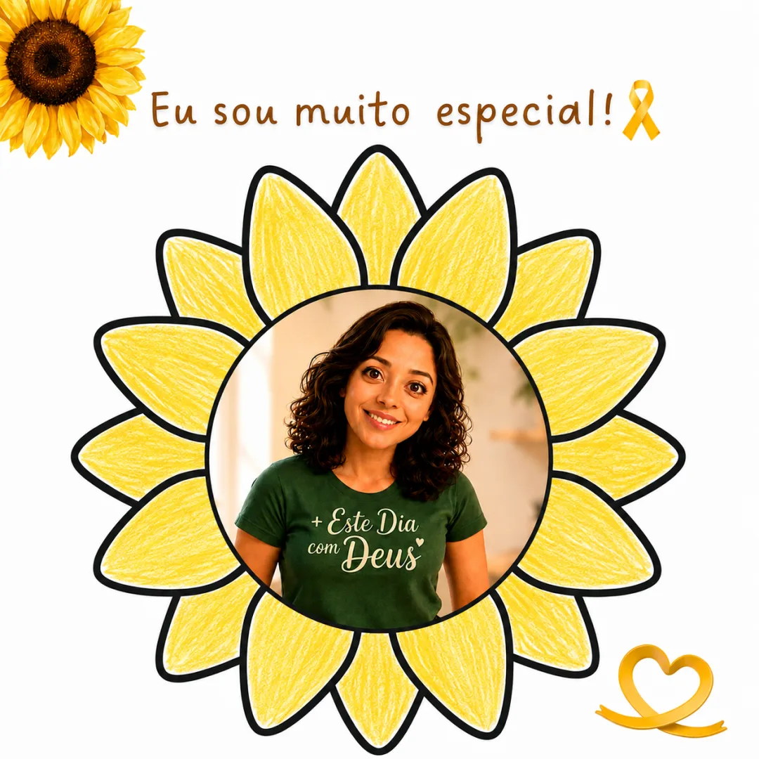 Porta retrato tamanho A4 - setembro amarelo - p/ colorirc