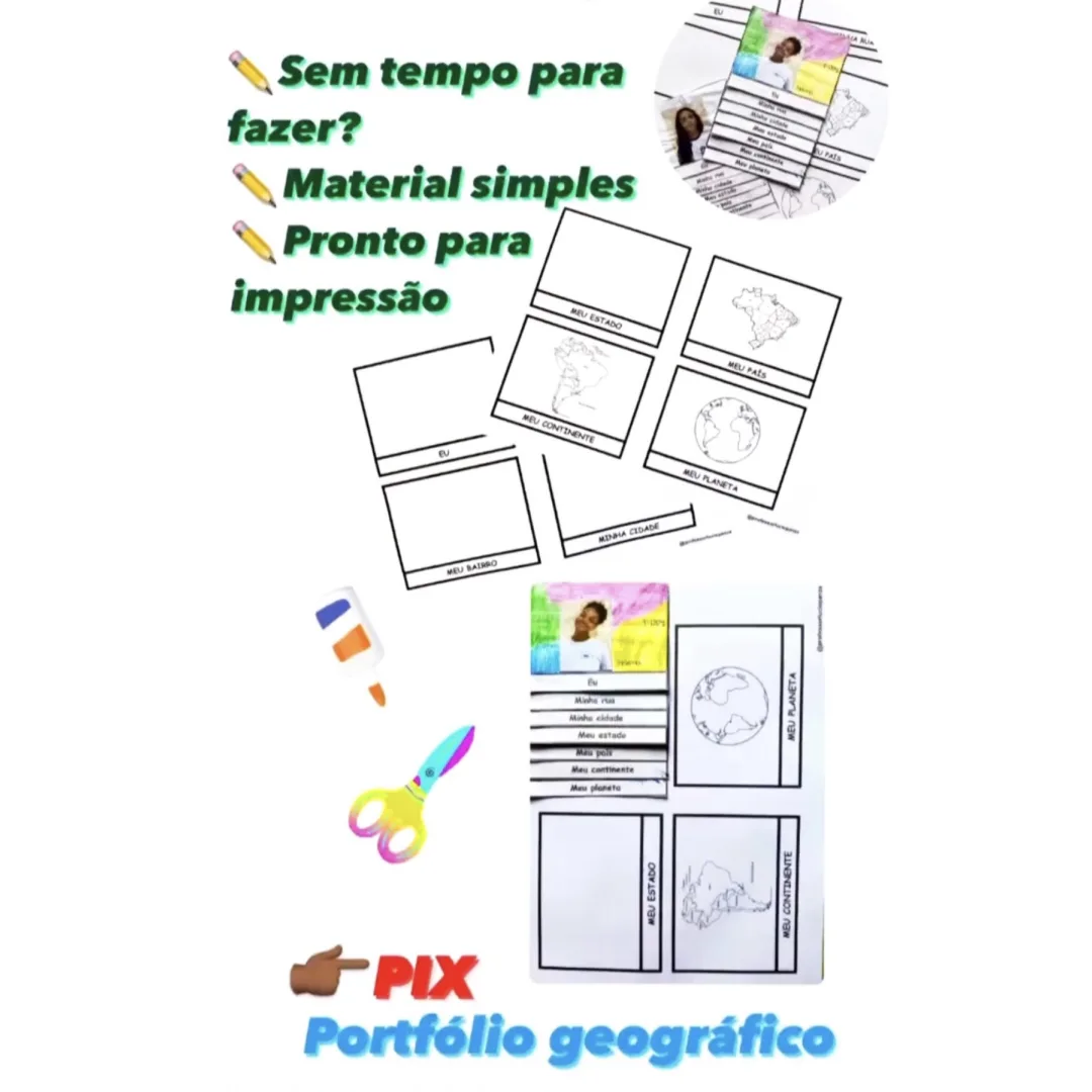 Portfólio Geográfico Recorte, Colagem e Montagem em PDF 6° Ano