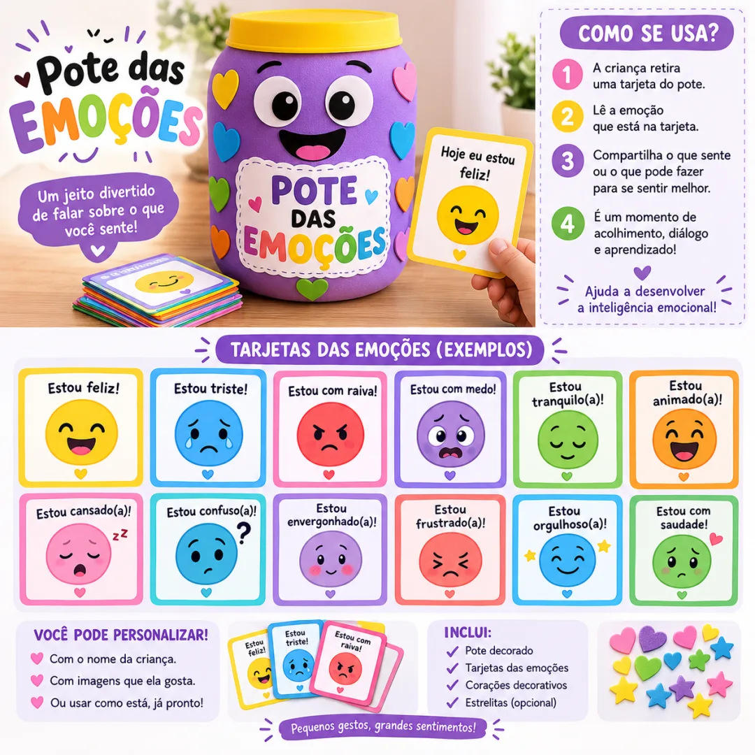 Pote das Emoções Setembro Amarelo Atividade Infantil Lúdica em PDF