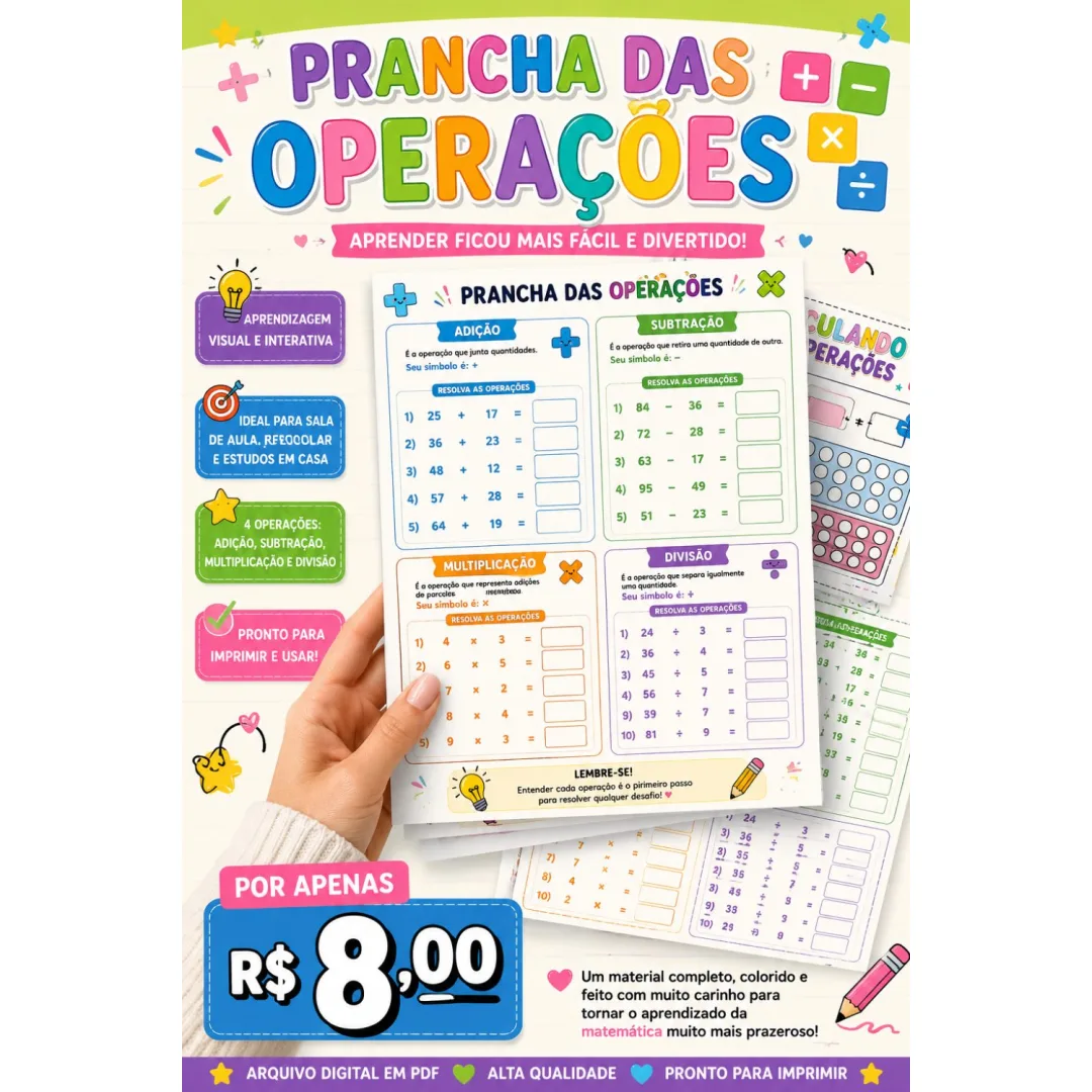 Prancha das Operações — Pronto para Imprimir