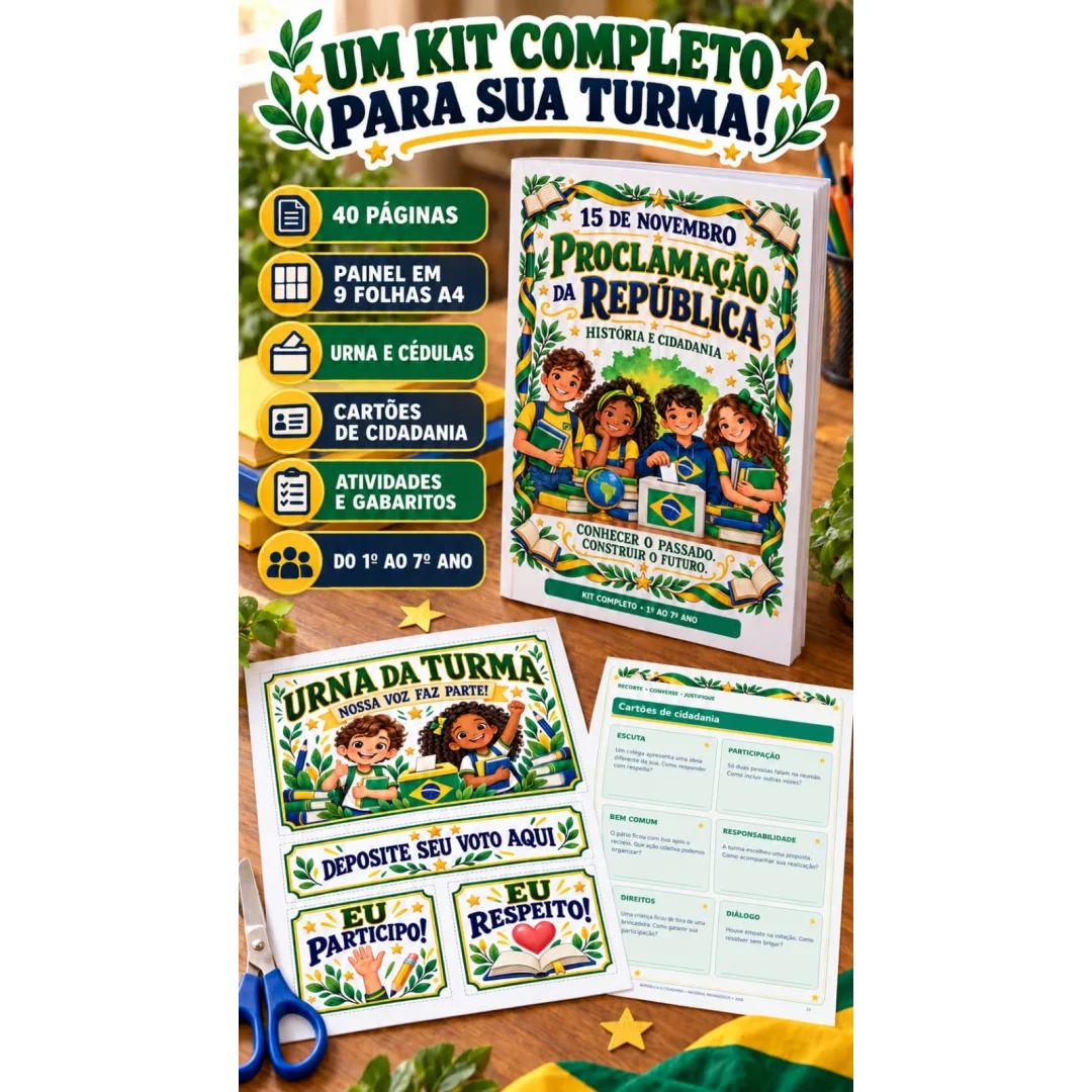 🇧🇷✨ PROCLAMAÇÃO DA REPÚBLICA: HISTÓRIA E CIDADANIA! 💰6,90 Transforme o 15 de novembro em uma oportunidade de aprender