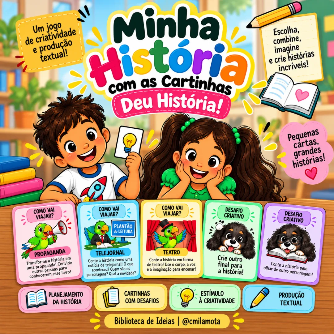 Produção de Texto - 2º ao 5º Ano - PDF com 20 Cartinhas e Jogos Educativos