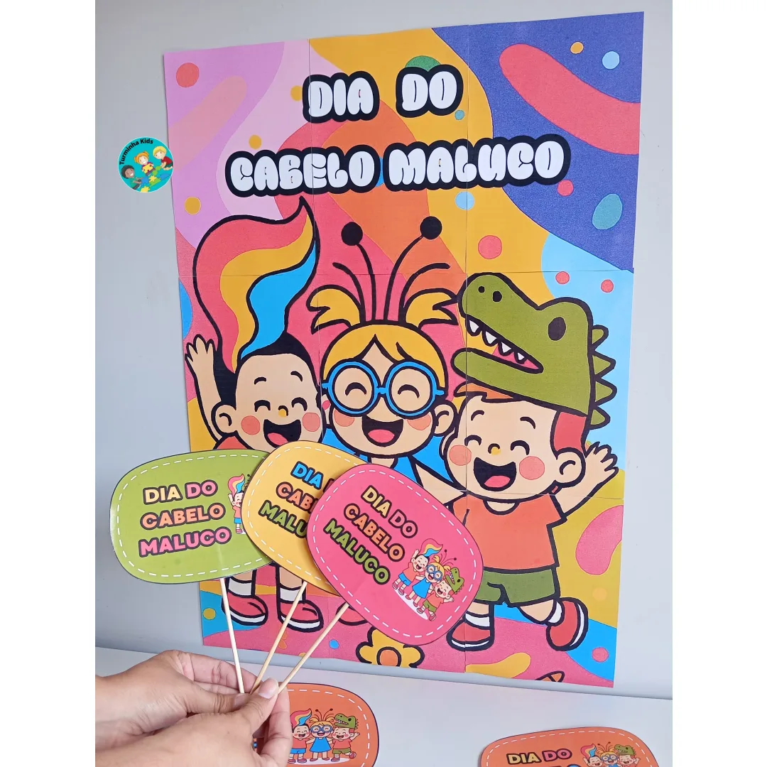 🎉 Professores, deixem o Dia do Cabelo Maluco  💰7,00  ainda mais divertido na sua escola! ✨ Apresento o Kit Pedagógico 