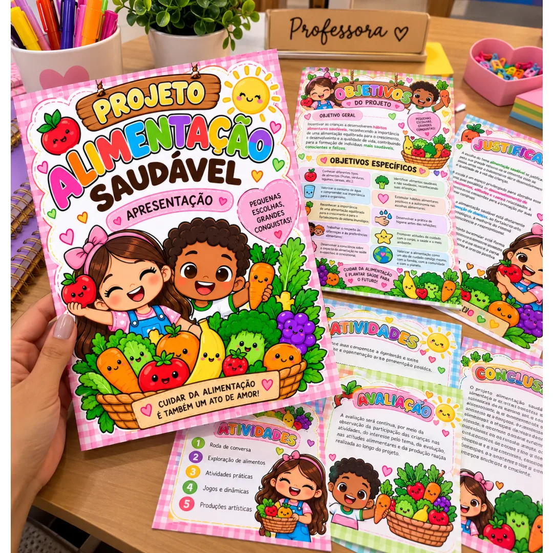 Projeto Alimentação Saudável para Educação Infantil e Ensino Fundamental Atividades e Jogos em PDF