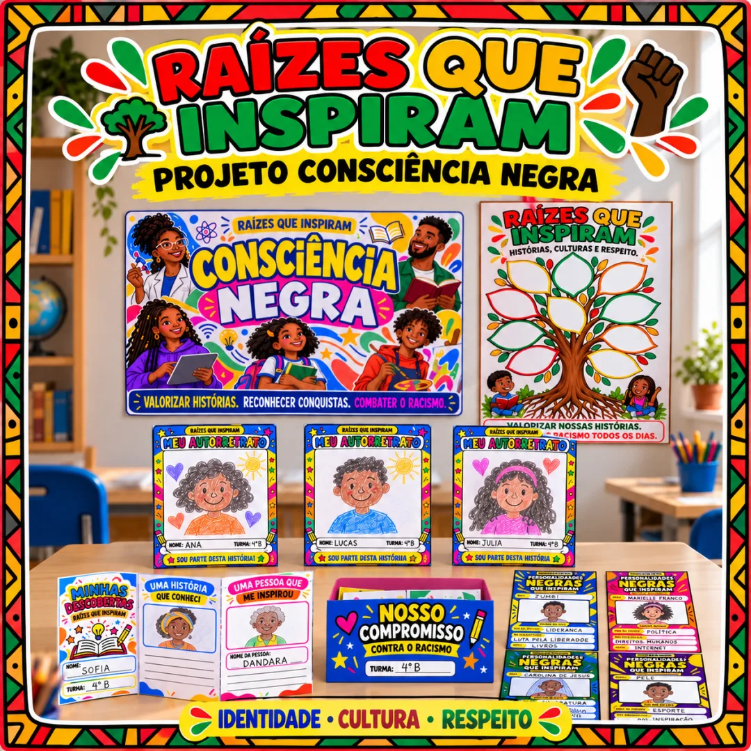 Projeto Consciência Negra: Raízes Que Inspiram Educação Infantil ao 5º Ano– em PDF