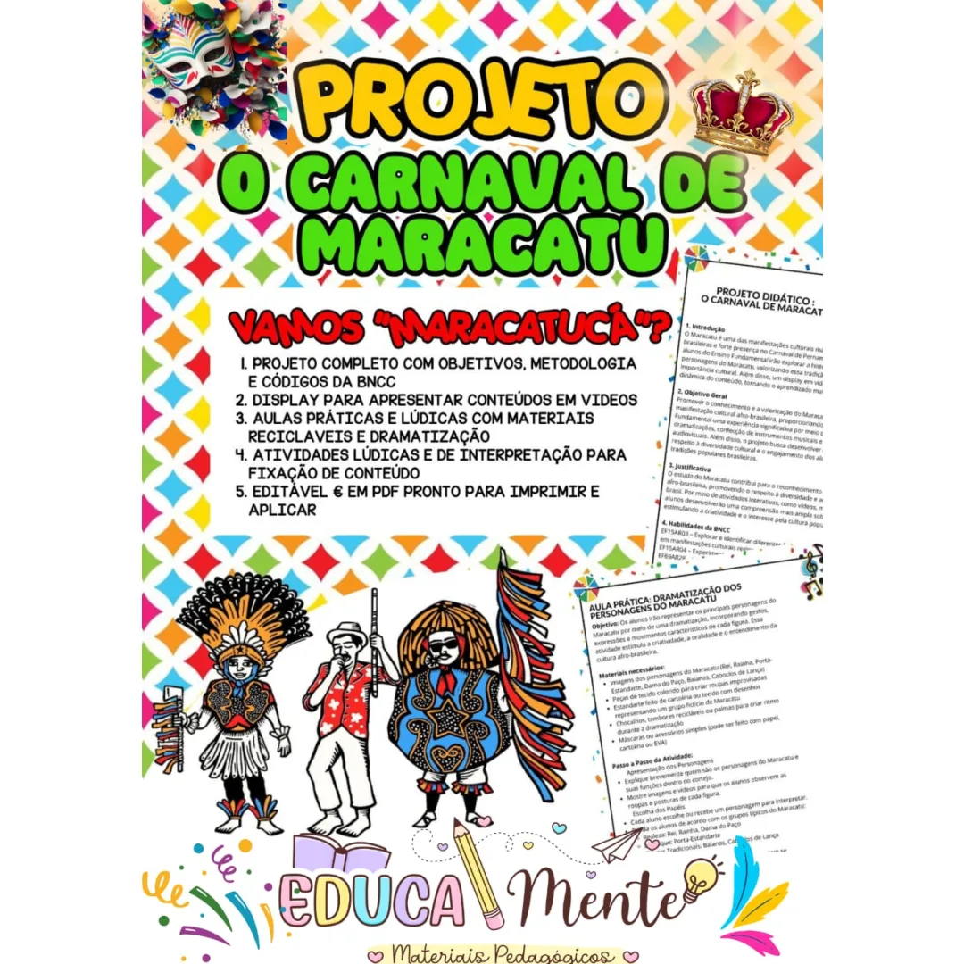 🎉 PROJETO DIDÁTICO: O CARNAVAL DE MARACATU! 🎭🥁
