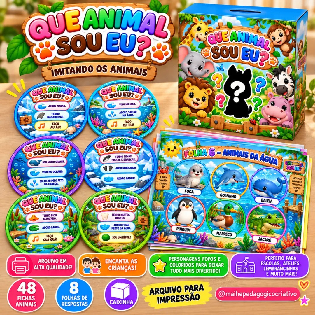 Imitando os Animais - Que Animal Sou Eu? – Educação Infantil - Arquivo Digital - Jogos