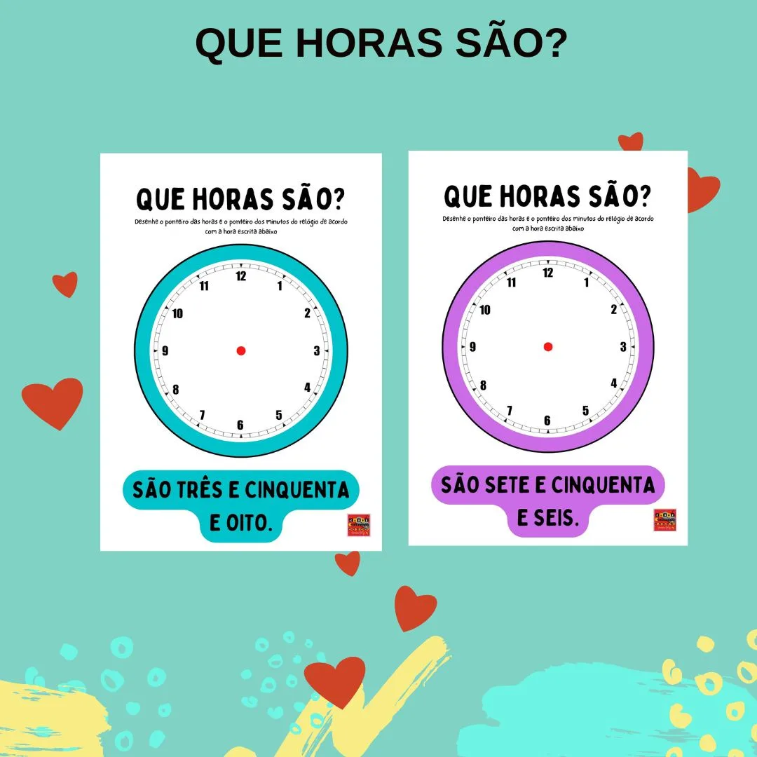 ATIVIDADE RELÓGIO ANALÓGICO: QUE HORAS SÃO?