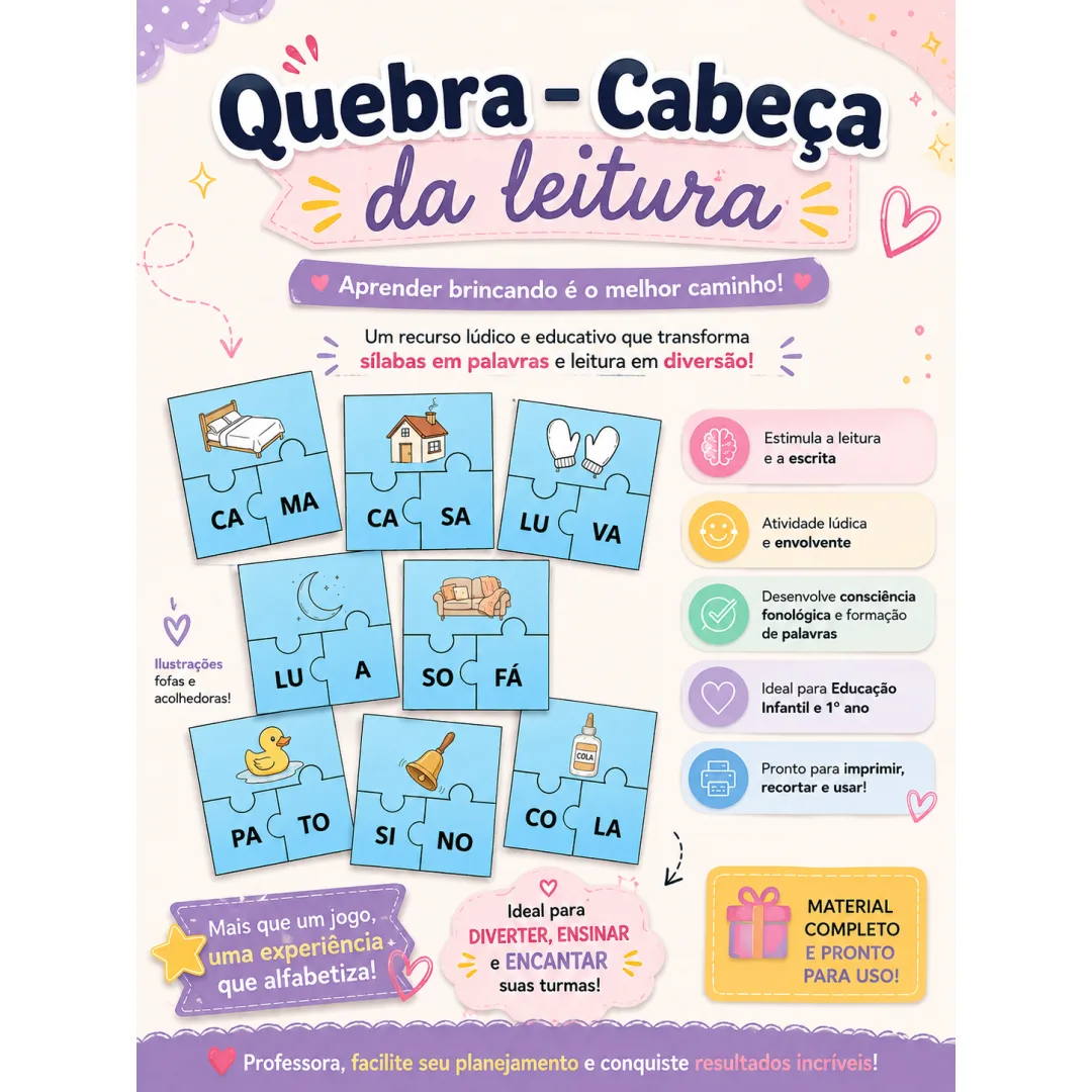 Quebra- cabeça da leitura 