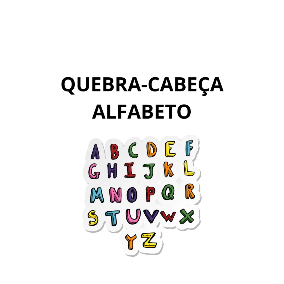 Quebra Cabeça Alfabeto — Pronto para Imprimir