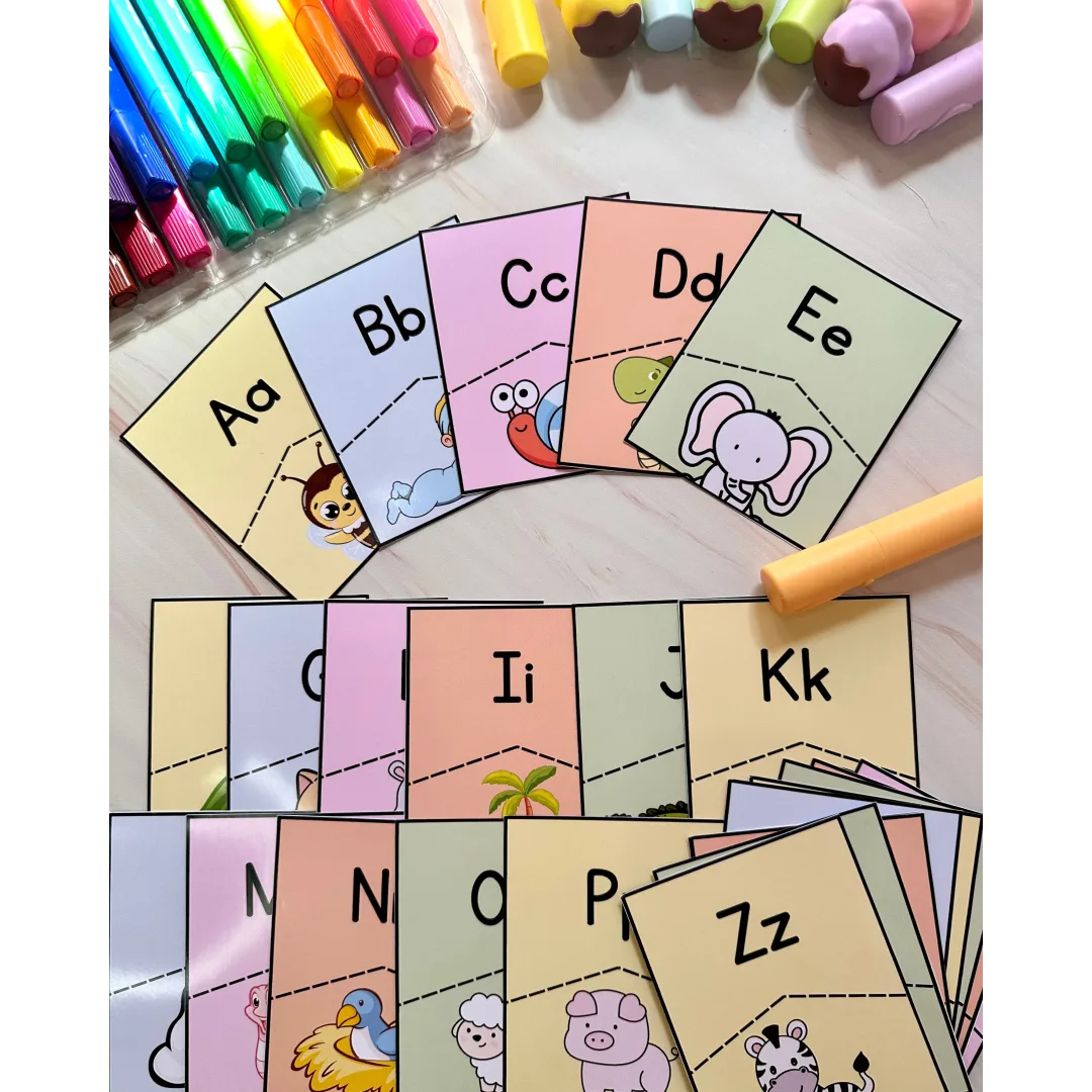 Quebra-Cabeça do Alfabeto — Letras Bastão Maiúsculas e Minúsculas