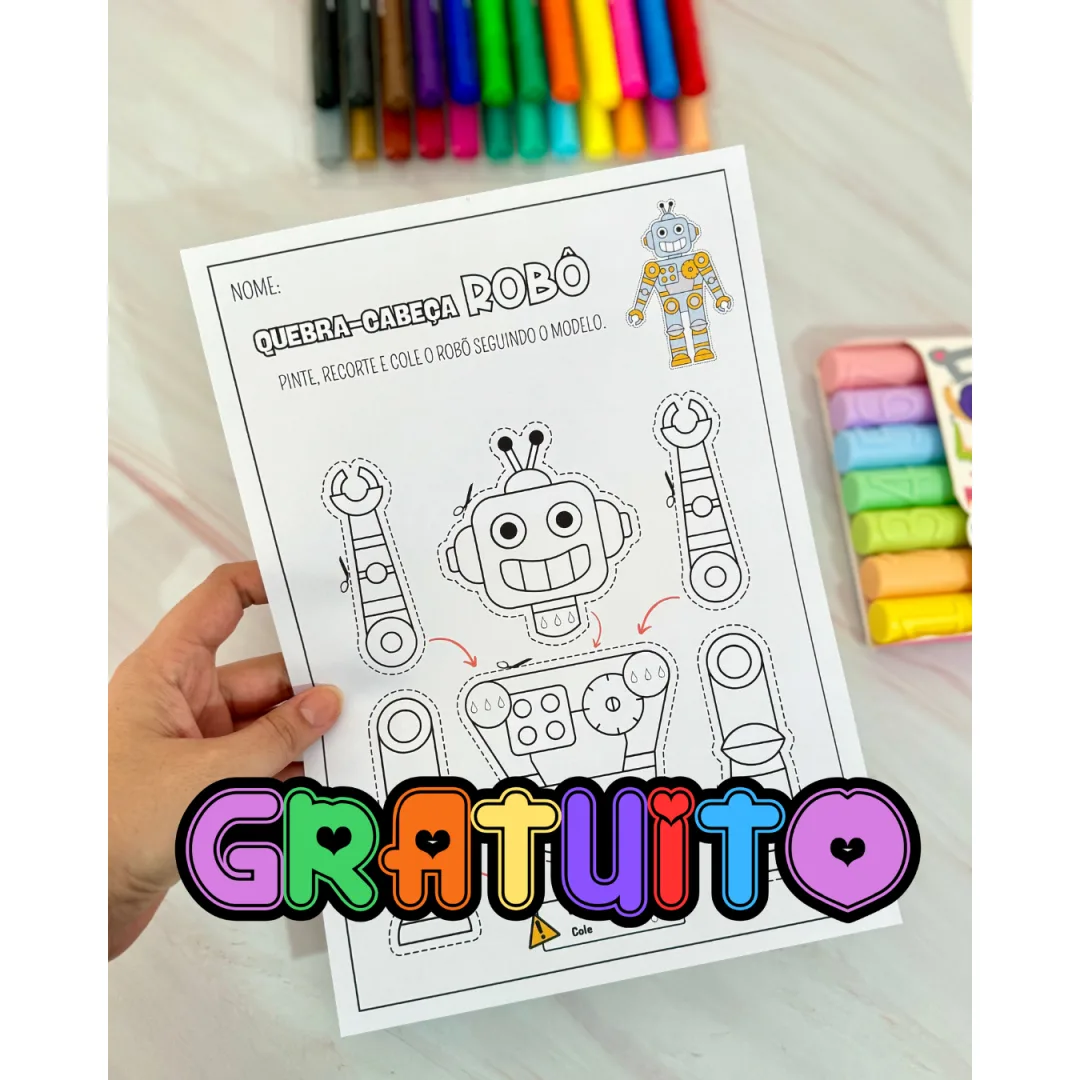 Quebra Cabeça Robô - Educação Infantil - PDF