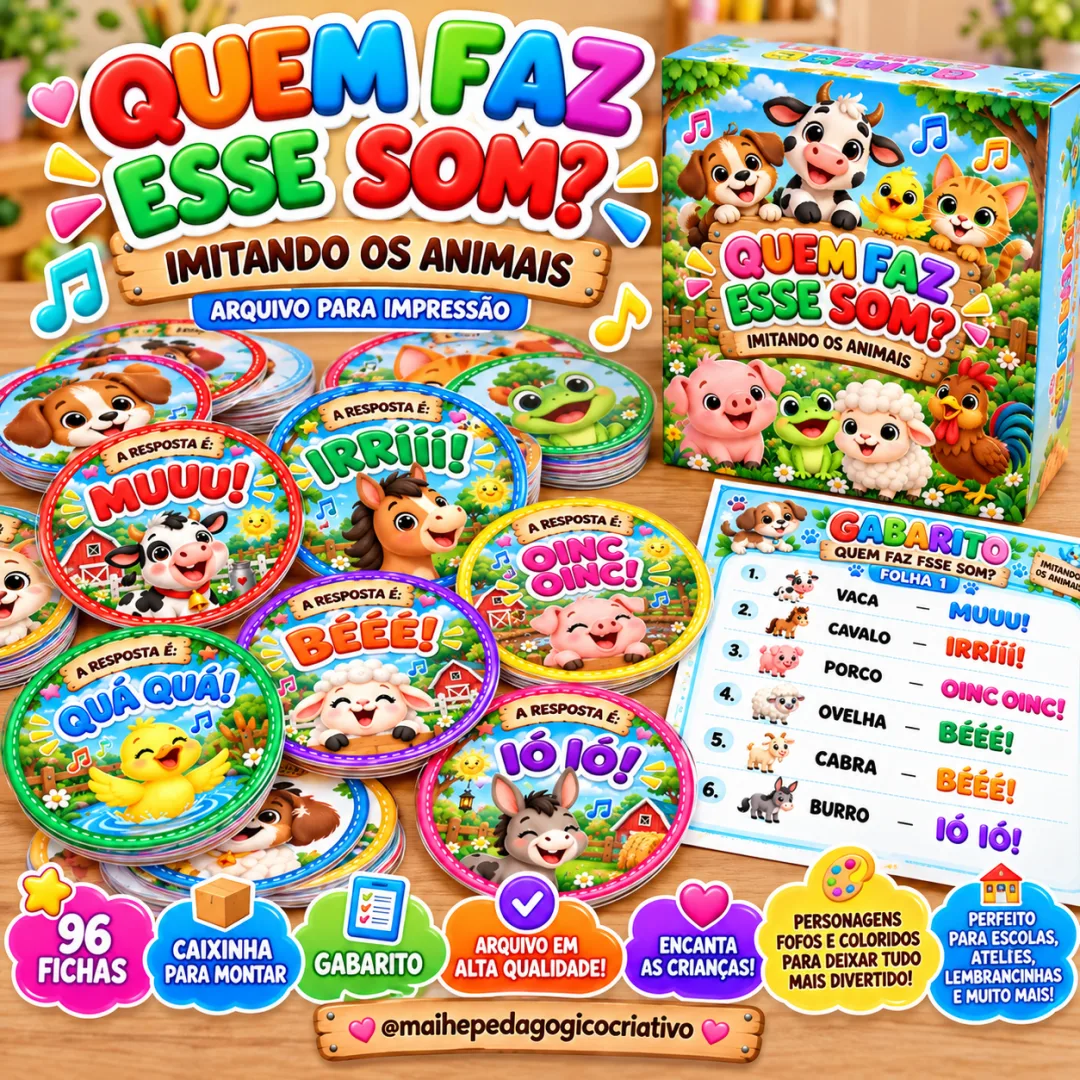 Imitando os Animais - Quem Faz Esse Som? – Educação Infantil - Arquivo Digital - Jogo